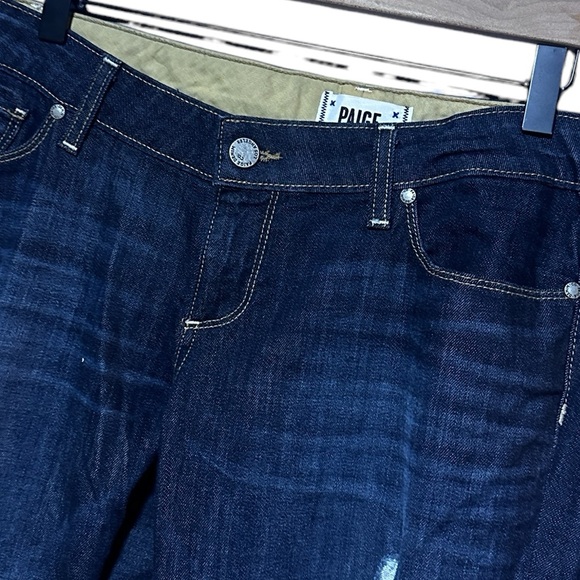 PAIGE Jimmy Jimmy Straight Leg Cuffed Premium Maternity Denim Size 29” - Picture 7 of 13